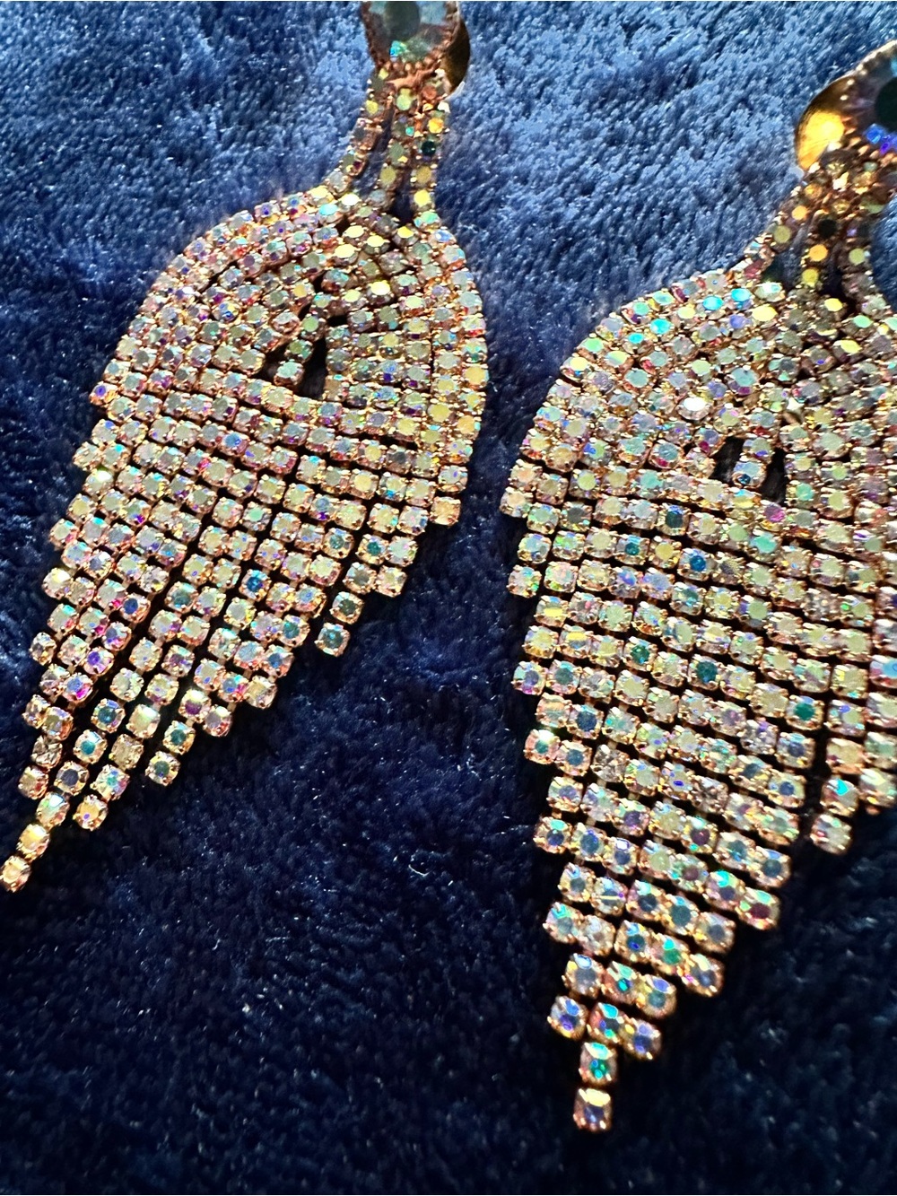 Gold-Tone Aurora Crystal Fringe Earrings